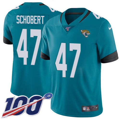 Nike Jaguars 47 Joe Schobert Teal Green Alternate Men Stitched NFL 100th Season Vapor Untouchable Limited Jersey